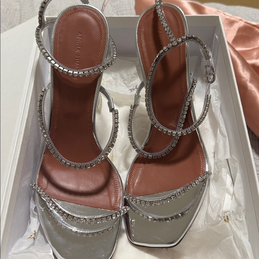 AMINA MUADDI GILDA CRYSTAL SANDALS